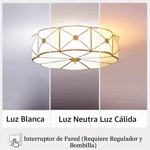 Vista 8 de Lámpara de techo empotrada de latón, lámpara de techo LED con 3 luces en forma de flor, pantalla de vidrio esmerilado, luz moderna cerca de techo