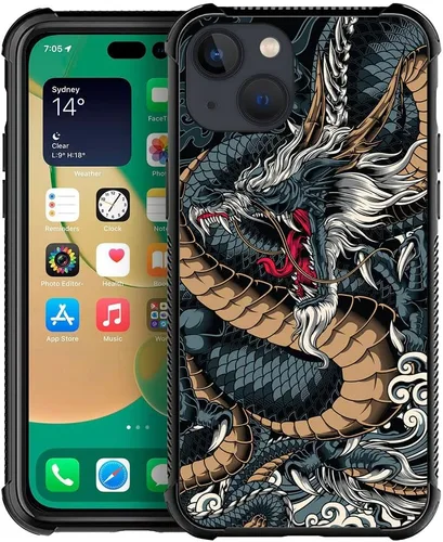 Vista 8 de Compatible con iPhone 13 Mini, diseño de H Art Cat Pattern, H Funda protectora de TPU resistente a arañazos y golpes para iPhone 13 Mini de 5.4