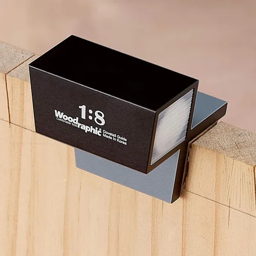 Vista 4 de Guía de sierra de cola de milano - Ángulo 1:6 para madera blanda - Herramienta magnética de carpintería de aluminio CNC para precisión de corte