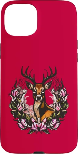 Vista 8 de Arkansas Deer with Antlers and Apple Blossom Tattoo Art Case for iPhone 17