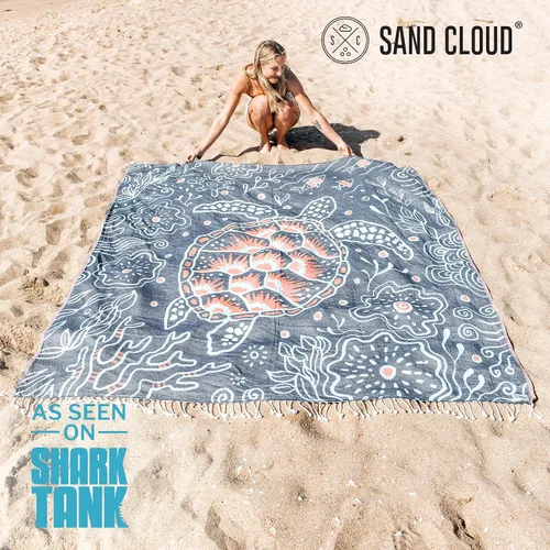 Vista 2 de Sand Cloud Toalla de Playa Turca Extra Grande - Sin Arena - 100% Hilo de Algodón Turco Orgánico - Toalla de Secado Rápido para Playa, Picnic, Manta