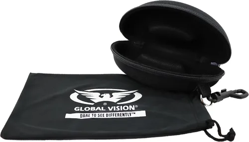 Vista 9 de Global Vision Hercules 7 - Gafas de sol de seguridad para mujer con estuche negro con cremallera y bolsa de microfibra, lentes de espejo flash