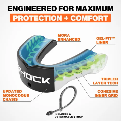 Vista 4 de Shock Doctor Gel Max Power Carbon - Protector bucal convertible