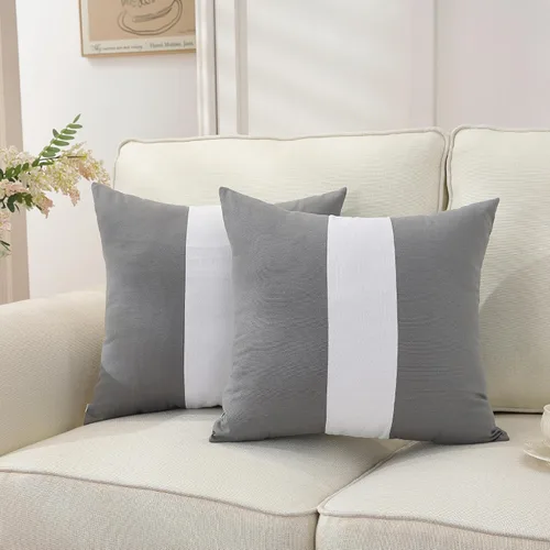 Vista 23 de TAOSON - Funda de cojín cuadrada de lona de algodón 100% sólida, decorativa, para sofá, cama, silla, decoración del hogar, solo funda, sin relleno