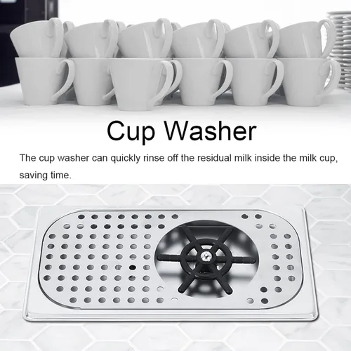 Vista 3 de Enjuagadora de vidrio, jarra de leche de acero inoxidable para taza de té, limpiador de jarra, enjuague para fregadero para el hogar, cocina, bar