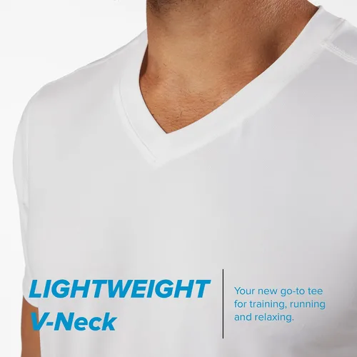 Vista 2 de KORSA - Cuello en V 2.0 para hombre, ligero, absorbe la humedad, capa base, para correr