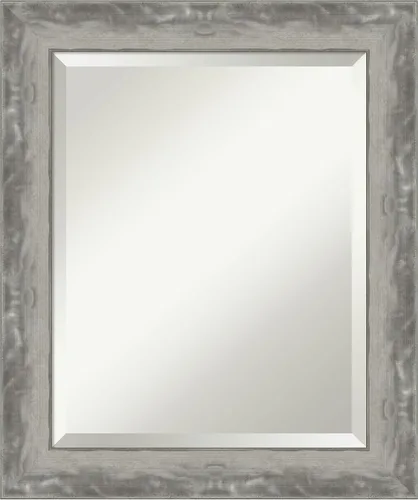 Vista 12 de Amanti Art Espejo de pared plateado de 35 x 45 pulgadas, con línea de onda, angosto, rectangular, para decoración de pared, sala de estar, marco
