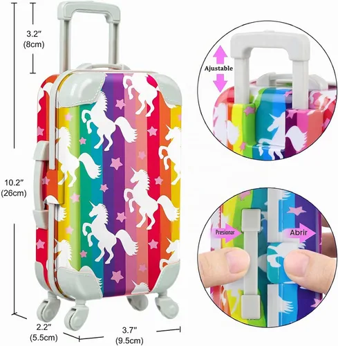 Vista 3 de ZITA ELEMENT Juego de 24 maletas de viaje de 18 pulgadas para muñecas de 18 pulgadas Pretend Play Doll Luggage Stuff Compatible with 18 Inch Girl