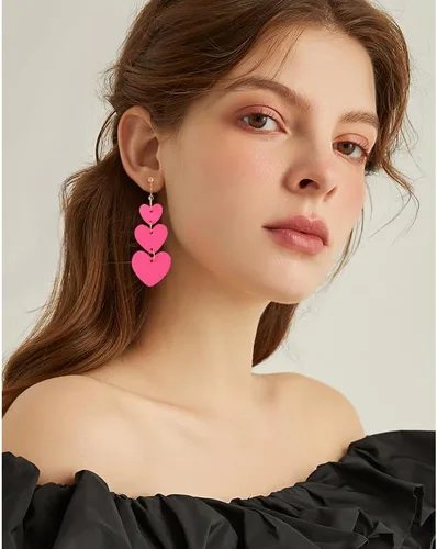 Vista 6 de Aretes de clip para mujer, aretes colgantes de cuero con clip para mujer, aretes sin perforaciones