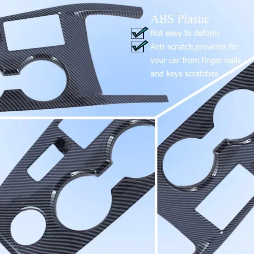 Vista 6 de XITER Perilla de Palanca de Cambios de Automóvil Estilo Fibra de Carbono Cubierta de Panel de Consola Consolas Centrales Fundas de Palanca Perillas