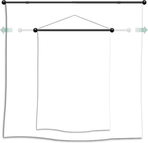 Vista 3 de Barra Telescópica para Colgar Tapices de 17-32 Pulgadas para Tapices Estéticos Ligeros Decoración de Habitación Barra Escalable para Colgar en Pared