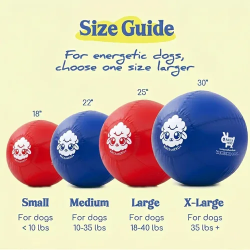 Vista 5 de Race&Herd Pelota de pastoreo XXL original de 25 pulgadas para perros grandes, juguetes de pastoreo, pelota duradera para perros grandes al aire