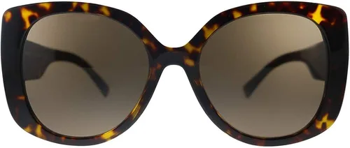 Vista 2 de Versace Lentes de sol con montura de tortuga lentes clásicas color marrón oscuro 2205in