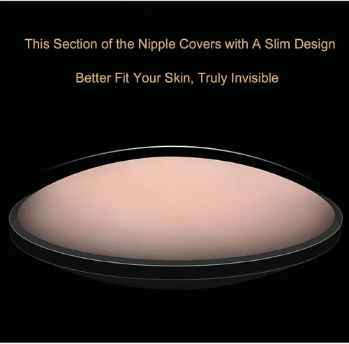 Vista 3 de FJYQOP Silicone Nipple Covers - 5 Pairs Womens Reusable Adhesive Invisible Pasties Nippleless Covers Round