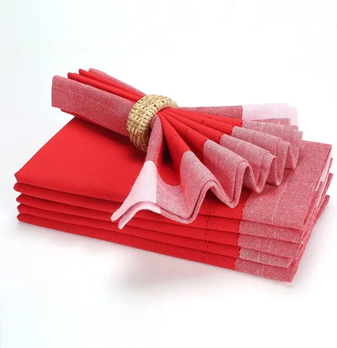 Vista 11 de Servilletas de tela de algodón con dobladillo de 18 x 18 pulgadas, color aguamarina con vainica, servilletas de boda, servilletas de cóctel