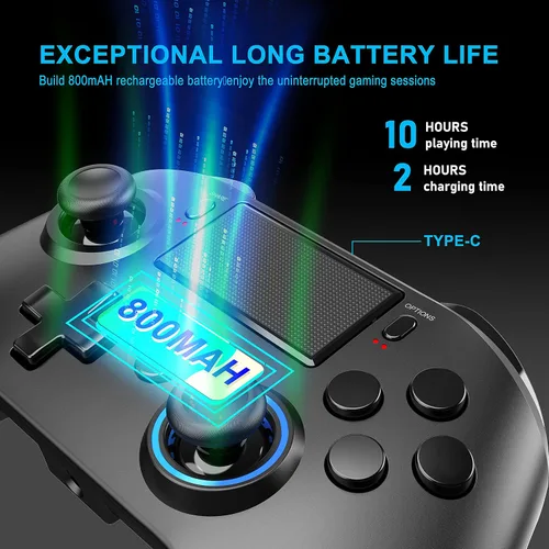 Vista 4 de Controlador inalámbrico Pro para PS4PS4 SlimPS4 Pro compatible con PC vapor Android e iOS MAC con botones traseros turbo vibración joystick de juego