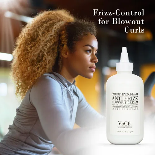 Vista 3 de VoCÊ Haircare Natural Smoothing Blowout Cream Crema antiencrespamiento con control de encrespamiento y protección del calor Vegana, no tóxica