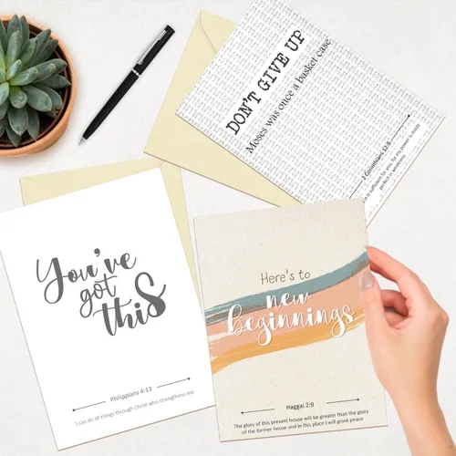 Vista 2 de Kulture Games Tarjetas de felicitación cristianas (paquete de 10) – Tarjetas de aliento, inspiradoras y motivacionales con sobres y calcomanías