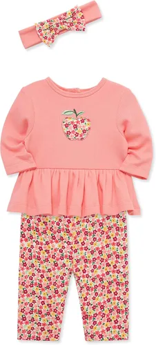Vista 25 de Little Me Conjunto de 3 piezas para bebé, 100% algodón, body con diadema y pantalón a juego, de 3 meses a 24 meses