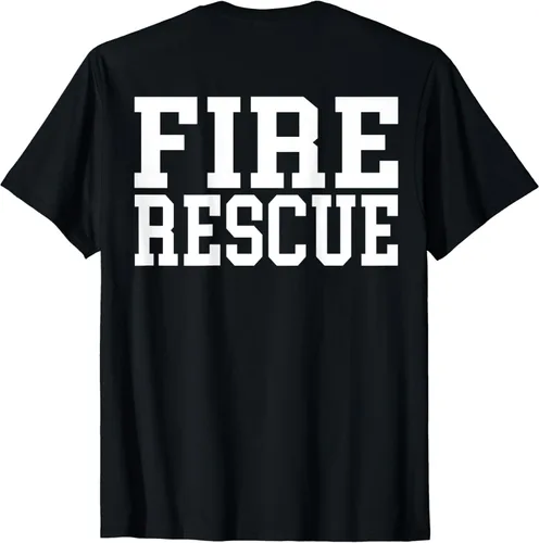 Vista 2 de Camiseta de equipo de bomberos con logotipo del departamento de bombero uniforme, Negro