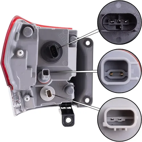 Vista 4 de Brock Conjunto de luz trasera lateral del pasajero con bisel cromado compatible con Grand Cherokee Laredo/Limited/Overland/Summit 2014-2021