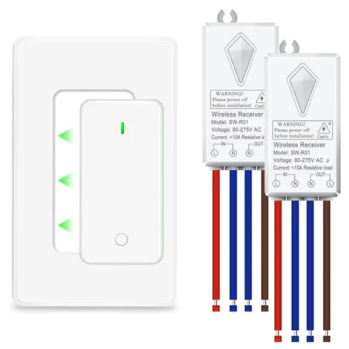 Vista 87 de NineLeaf Interruptor de salida remoto inalámbrico, interruptor de lámpara remoto, interruptor decorativo de enchufe de luz de encendido y apagado