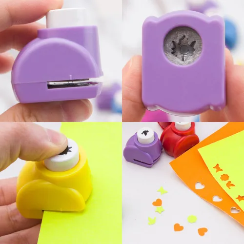 Vista 4 de LGEGE 10 piezas de papel perforador hecho a mano perforador de papel artesanía tarjeta Scrapbooking muchas formas grandes regalos para niños