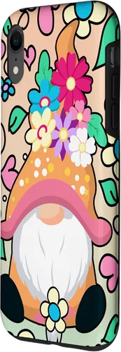 Vista 2 de Funda para iPhone XR con diseño de gnomo de verano y flores de margarita
