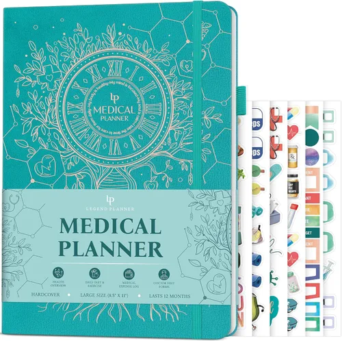 Vista 8 de Legend Medical Planner - Planificador Médico de 12 Meses, Diario Rastreador de Salud para Seguir Comidas, Síntomas, Presión Arterial, Resultados