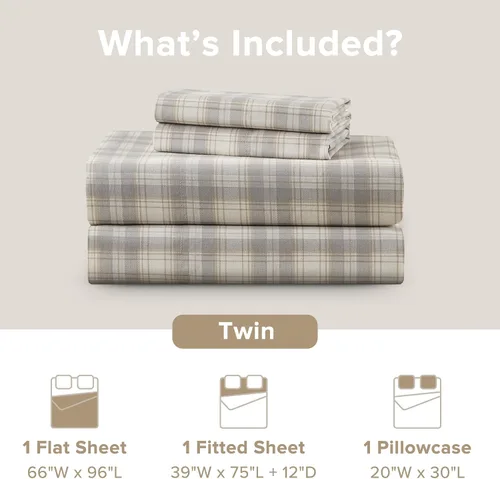 Vista 88 de Comfort Spaces Sábanas 100% Algodón Twin XL, Transpirables, Naturalmente Frescas, Sábanas de Algodón Suave con Bolsillo Elástico de 14 Pulgadas que