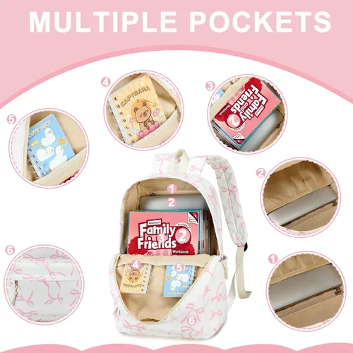 Vista 90 de Bluboon Juego de mochila para adolescentes, mochila escolar para niñas, lonchera y lápices, bolsas para estudiantes, 3 en 1