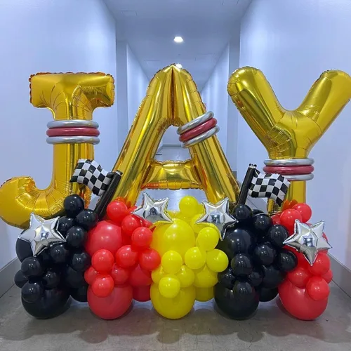 Vista 3 de Globos dorados de la letra A de 40 pulgadas, globos grandes del alfabeto A, helio dorado, de papel de aluminio de mylar, para decoración