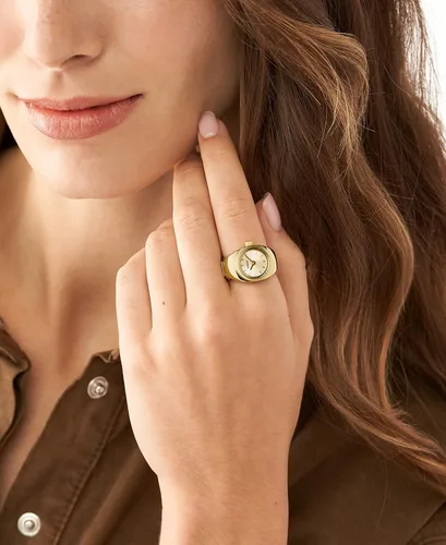 Vista 5 de Fossil Reloj de anillo de acero inoxidable de cuarzo para mujer