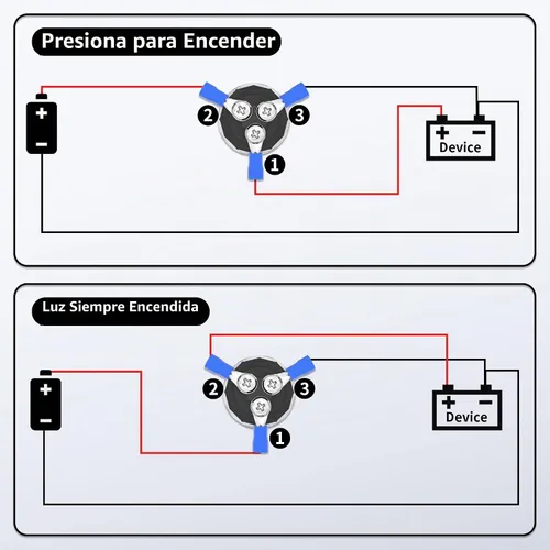 Vista 4 de RVBOATPAT Interruptor de arranque de botón pulsador de 12 V 50 A, interruptor de encendido de arranque momentáneo del motor, 12 voltios, 50