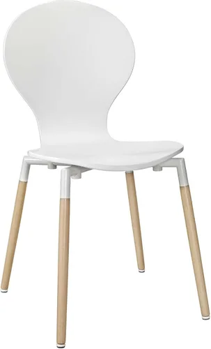 Vista 7 de Modway Path Mid-Century Modern - Dos sillas de cocina y comedor en color blanco