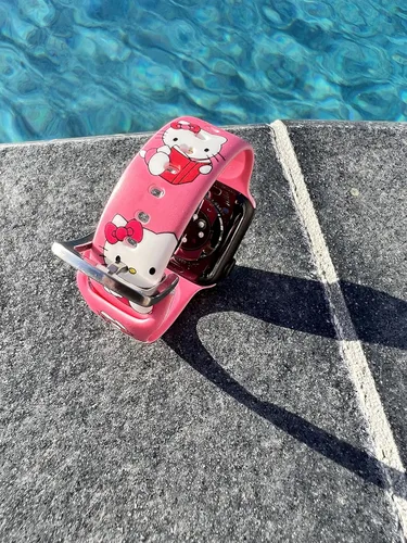 Vista 3 de Correa de silicona para Apple Watch de Hello Kitty para 38/40/1.614 in para Series 7/6/5/4/3/2/1/SE