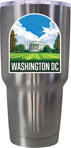 Vista 20 de Washington, D.C. Souvenir - Vaso aislado de acero inoxidable, 24 onzas, color negro, A