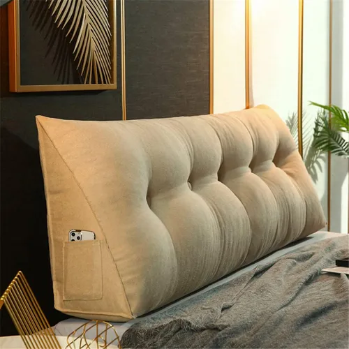 Vista 14 de Almohada grande triangular para cabecero con cuña y respaldo de posicionamiento, almohada de lectura, soporte de espalda, cojín lumbar para sofá