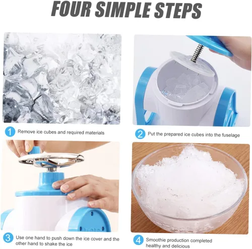 Vista 7 de Hemoton trituradoras de hielo manual máquina de afeitar de hielo máquina de afeitar cono de nieve máquina de trituración de hielo máquina