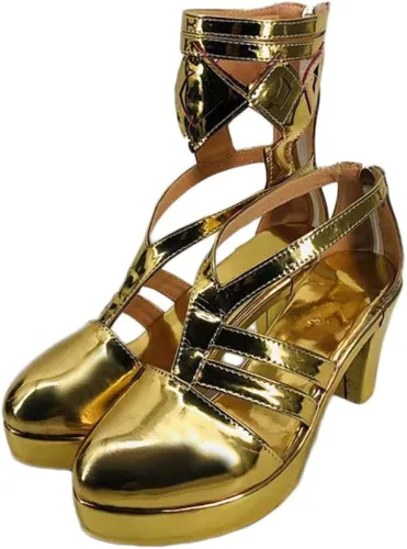 Vista 4 de COSGOGO Juego de anime Genshin Impact Layla - Zapatos de cosplay para mujer, de tacón alto, para cosplay, juego de rol