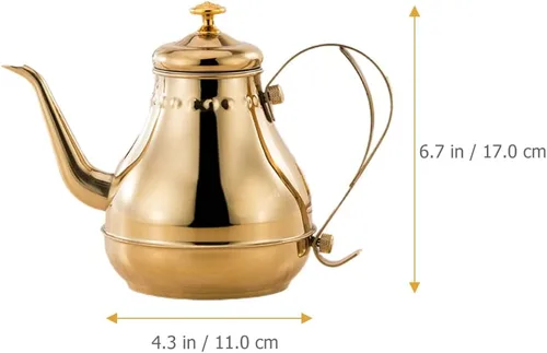 Vista 5 de Hervidor de cuello de cisne de acero inoxidable, hervidor de té dorado de cuello de cisne de 1.8 L, hervidor de té para estufa, tetera pequeña