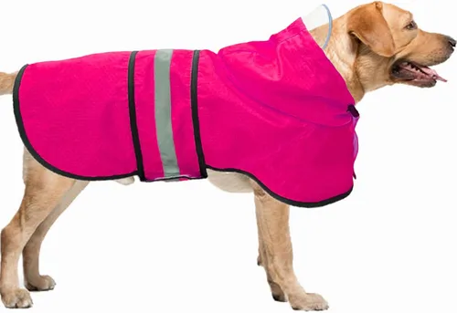 Vista 25 de Impermeable para Perros Resistente al Agua Reflectante - Poncho Ligero Transpirable con Capucha Abrigo Chaqueta de Lluvia con Correa Ajustable