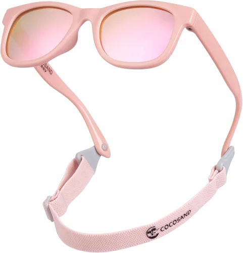 Vista 30 de COCOSAND Flexible Polarized Baby Sunglasses with Strap Beige