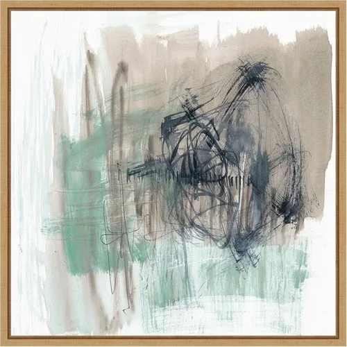 Vista 10 de Amanti Art Framed Canvas Wall Art 16x16 Scribble Scrabble I by Jennifer Goldberger, Framed Wall Art Canvas, Abstract Artwork, Traditional Decor