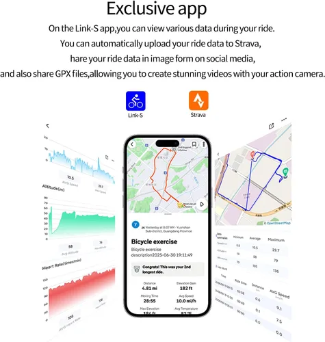 Vista 3 de Wireless Bike Computer GPS Bundle, Speedometer & Odometer, Cadence Sensor, Auto Backlight & Auto Stop, IPX7 Waterproof, 2.6" LCD Display
