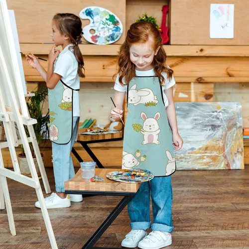 Vista 6 de Delantal infantil personalizado, delantal infantil personalizado para cocinar, hornear, jardinería, fiestas
