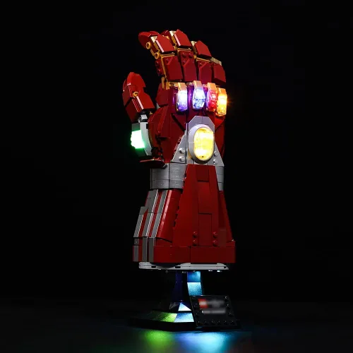 Vista 4 de Kyglaring Kit de iluminación LED diseñado para Lego Nano Gauntlet 76223 (sin modelo) y juego de luces compatible con réplica Iron Man Gauntlet