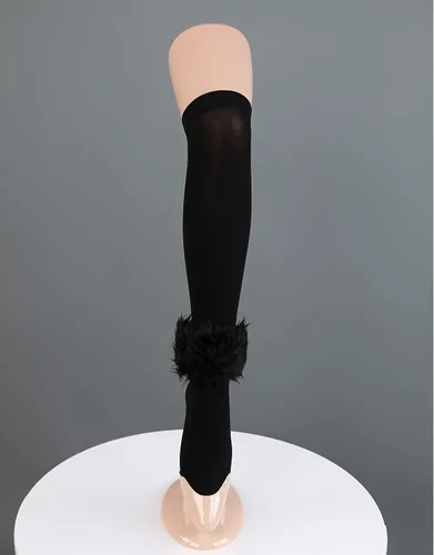Vista 7 de haikyuu Disfraz de cosplay de anime para mujer, top gótico y vestido negro con medias completas accesorios