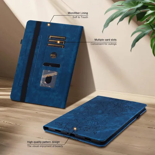 Vista 4 de Funda para Samsung Galaxy Tab S5e 10.5 2019 Modelo SM-T720/T725/T727, funda delgada de piel sintética con soporte multiángulo y soporte