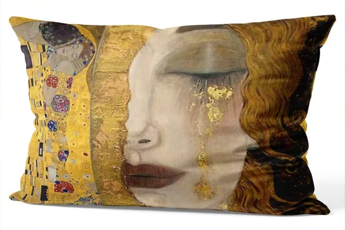 Vista 9 de Gustav Klimt Boudoir - Funda de almohada rectangular con cremallera en un lado impreso de 12 x 16 pulgadas